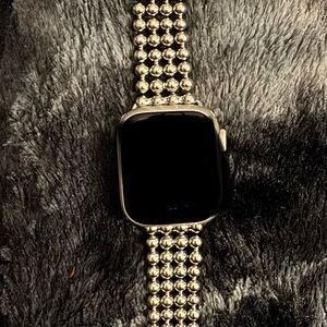Stainless steel silver Beaded Strap Smartwatch